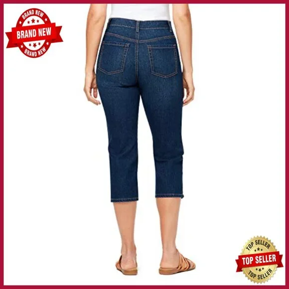 High Rise Capri Jeans, 21 Inseam, Stretch Cotton Blend, 5-Pocket Style
